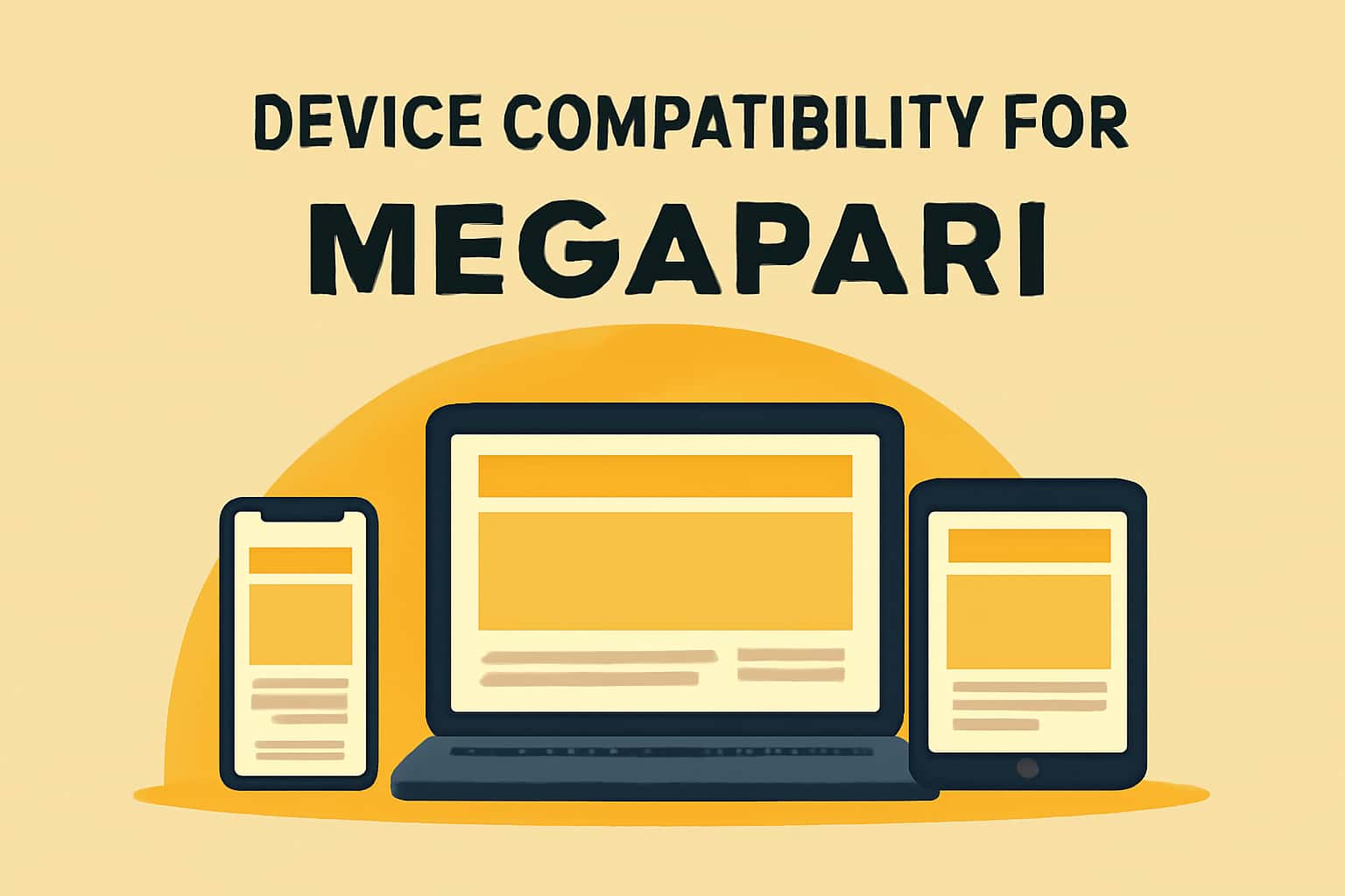 An informative scene illustrating device compatibility specifications for Megapari.