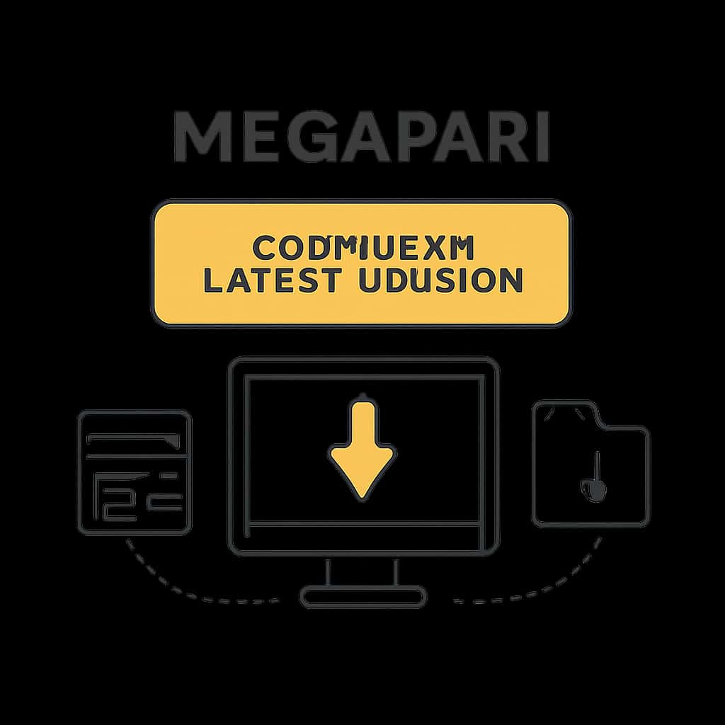 Illustration explaining the download process for the latest version of Megapari.