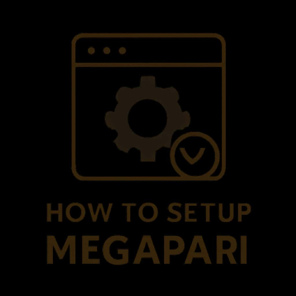 Iconic representation of the Megapari setup guide.