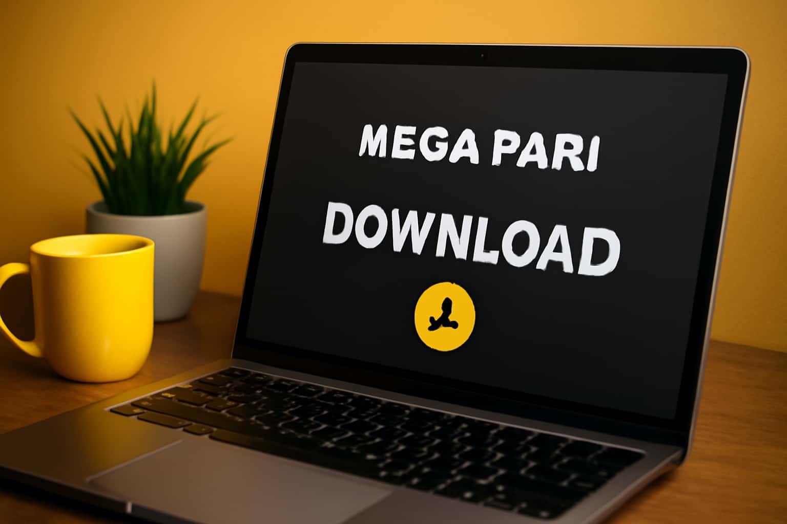 Informational image about downloading the Megapari app