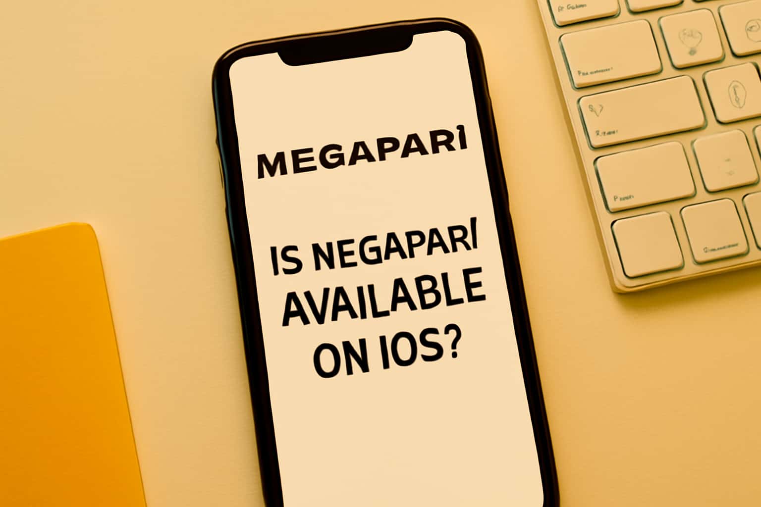 An informational visual exploring the availability of Megapari on iOS devices.