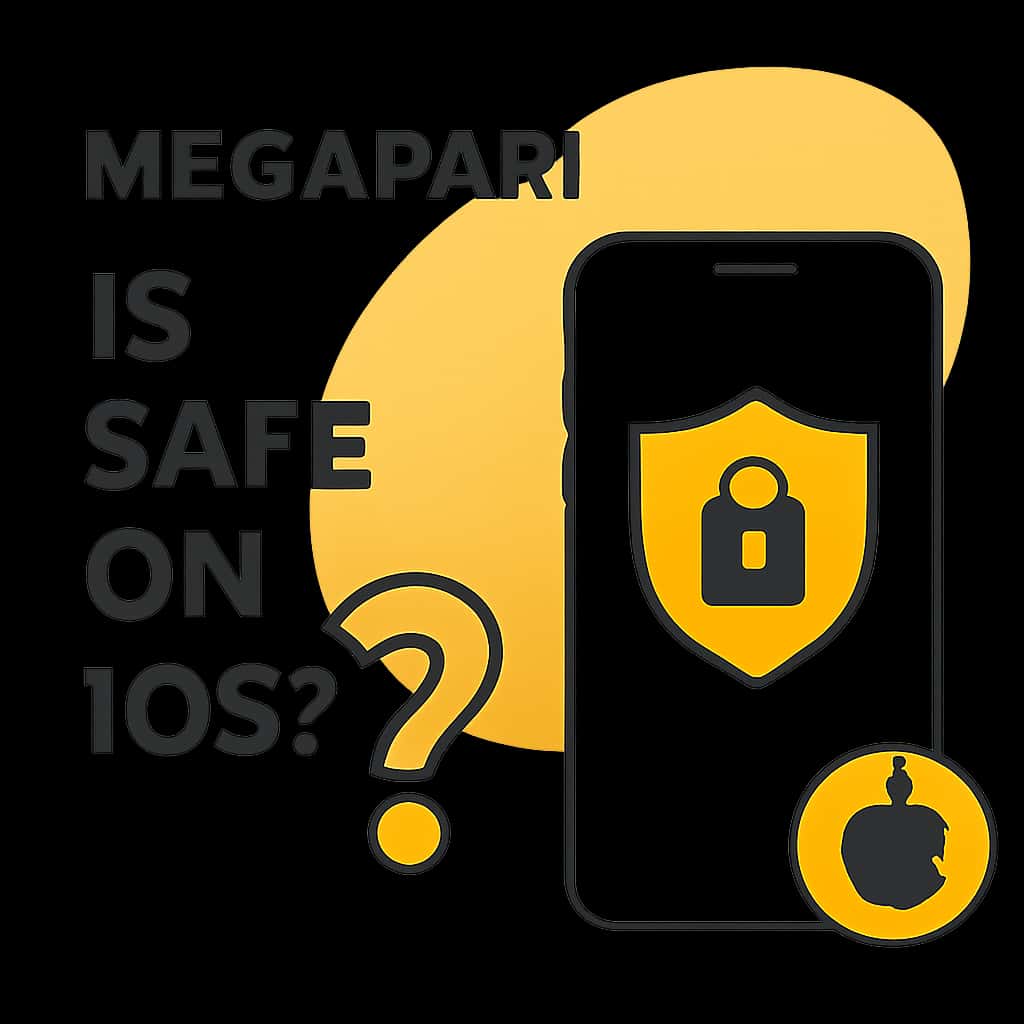 An educational diagram regarding Megapari's compatibility and security on iOS.