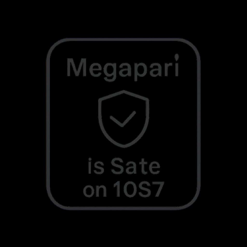 An informative badge about Megapari safety on iOS.