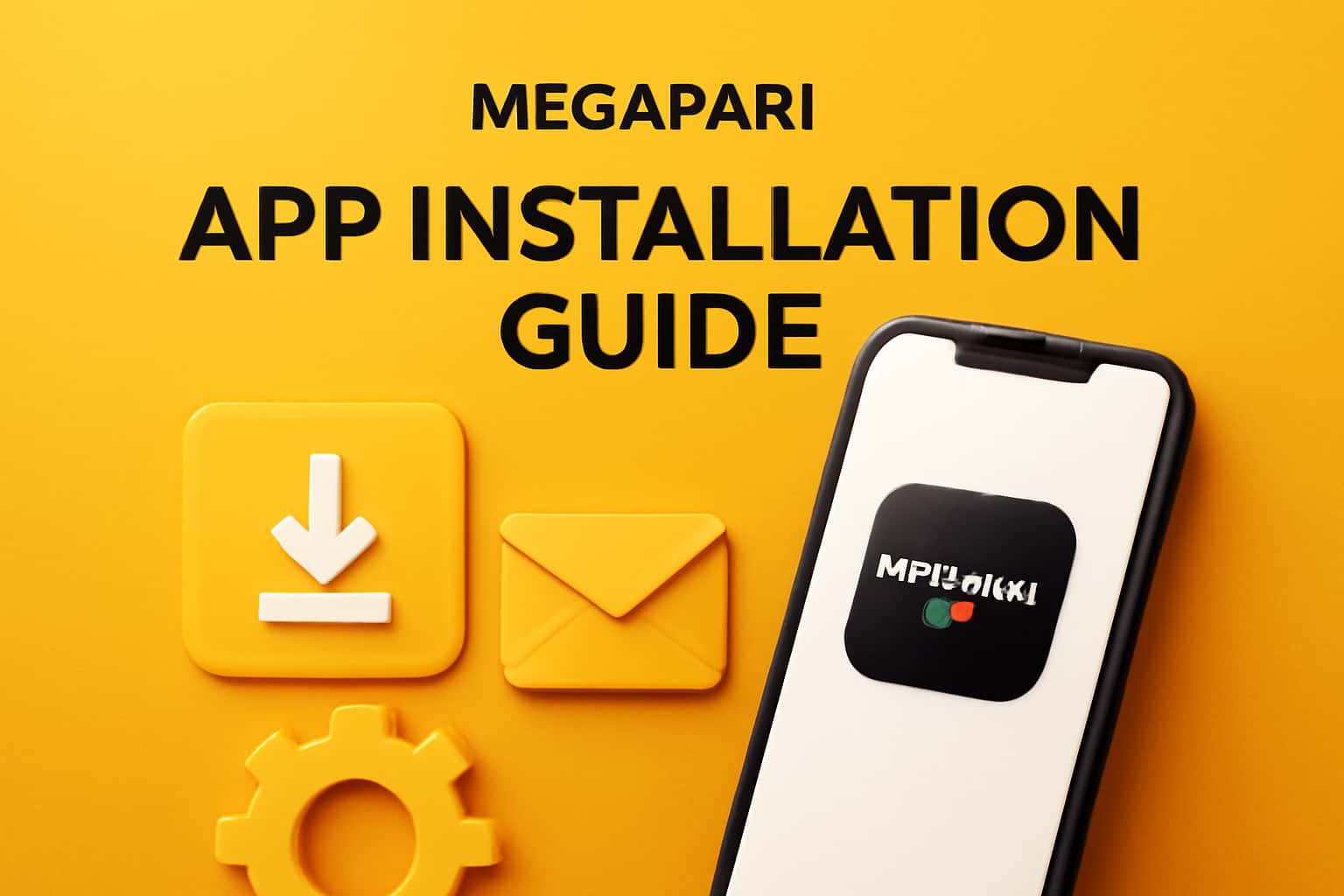 An informative scene depicting the Megapari App Installation Guide in a neutral, educational context.