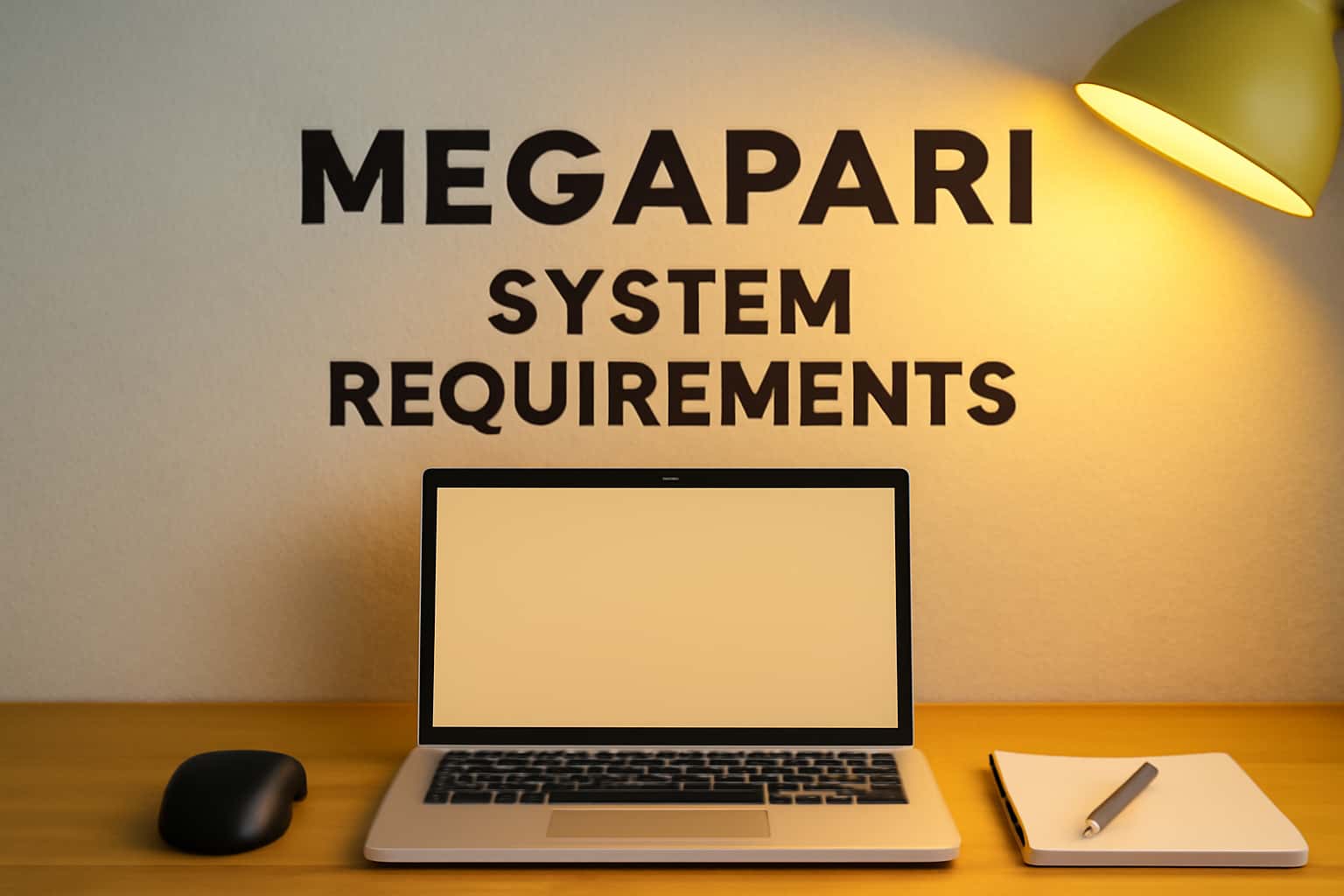 Informational scene about Megapari System Requirements with a focus on device compatibility.