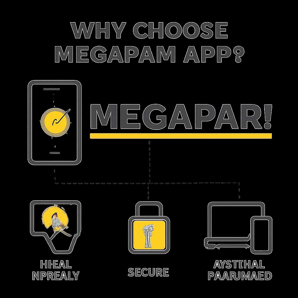 An educational illustration about the Megapari app functions.